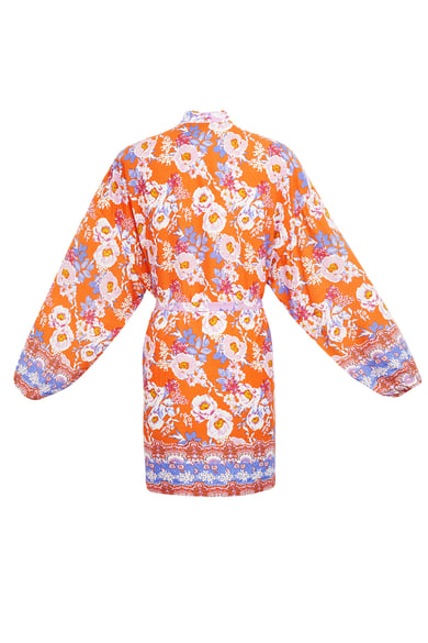Kimono corto flores naranjas - multi h5 Imagen7