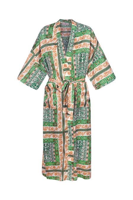 Kimono busy print - green 2