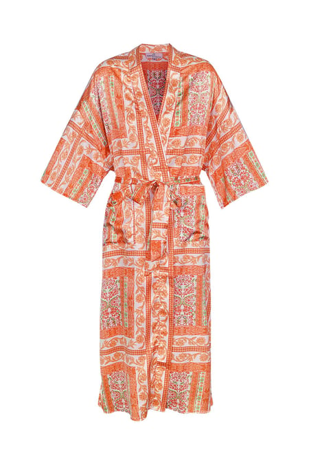 Kimono busy print - orange 2