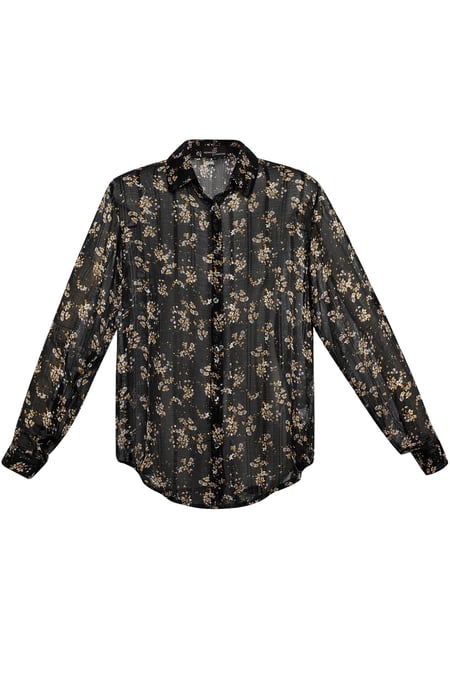 Blouse floral print black 2