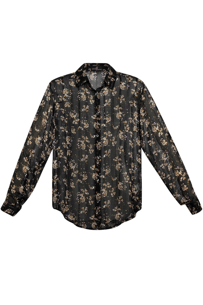 Blouse floral print black 