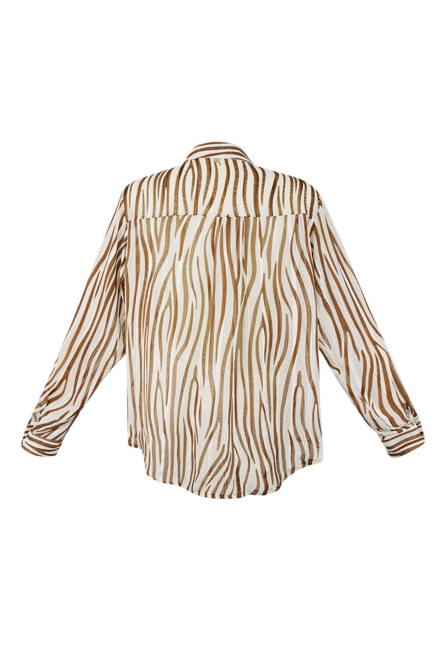 Bluse mit ästhetischem Druck - braun/weiß Bild8