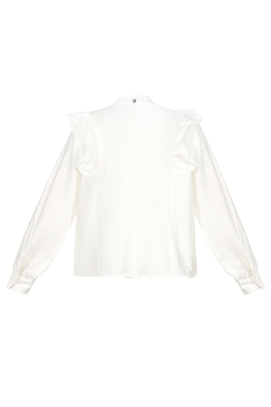 Bluse mit Rüschendetail in Weiß Bild7