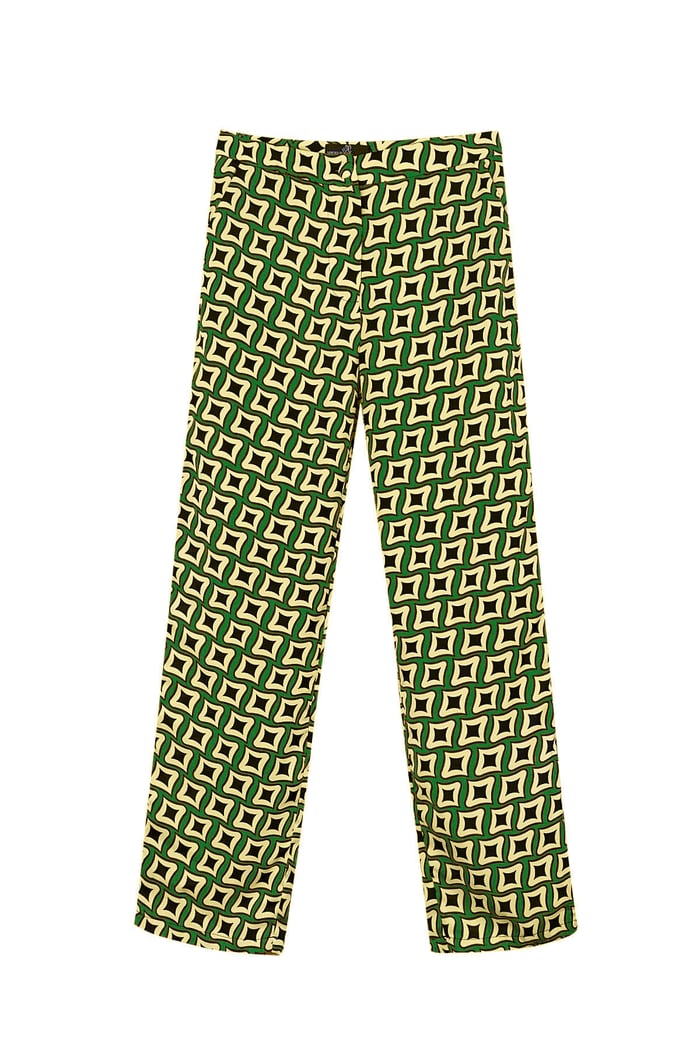 Pants retro print green 