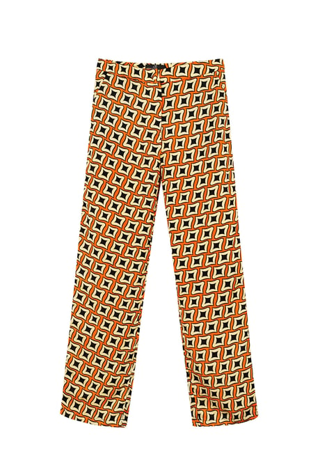 Pants retro print orange 2