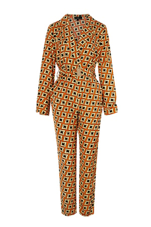 Jumpsuit retro print orange h5 