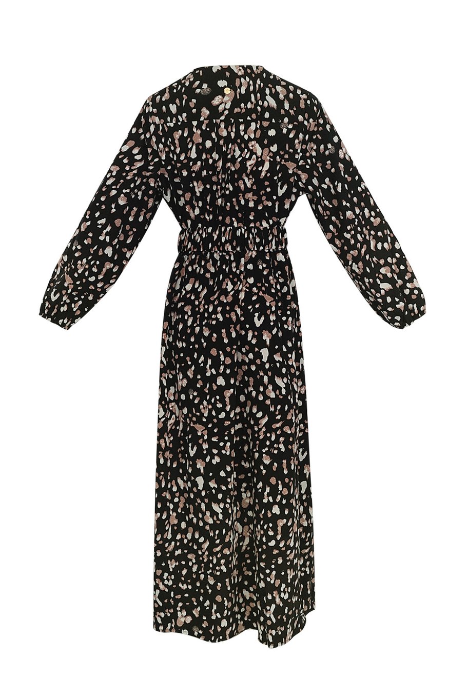 Robe longue imprimé léopard noir Image2