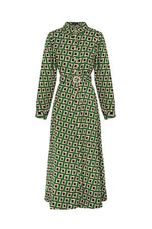 Maxi dress retro print green h5 