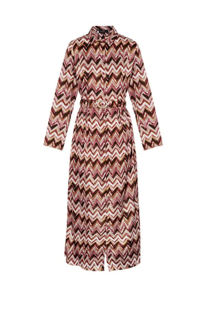 Maxi dress zigzag print beige h5 