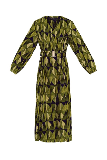 Maxi dress retro print green 2