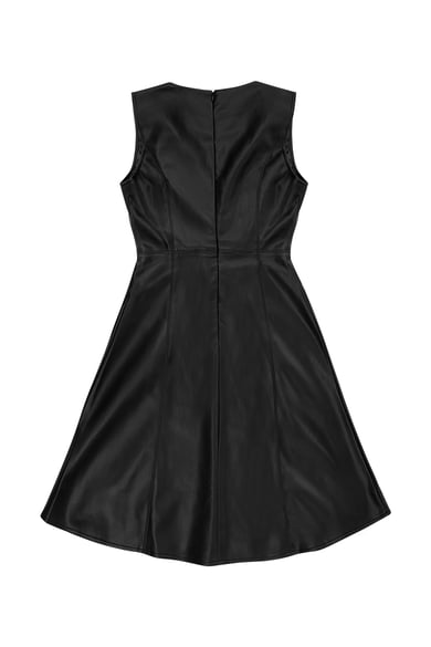 Robe cuir PU évasée - noir h5 Image7