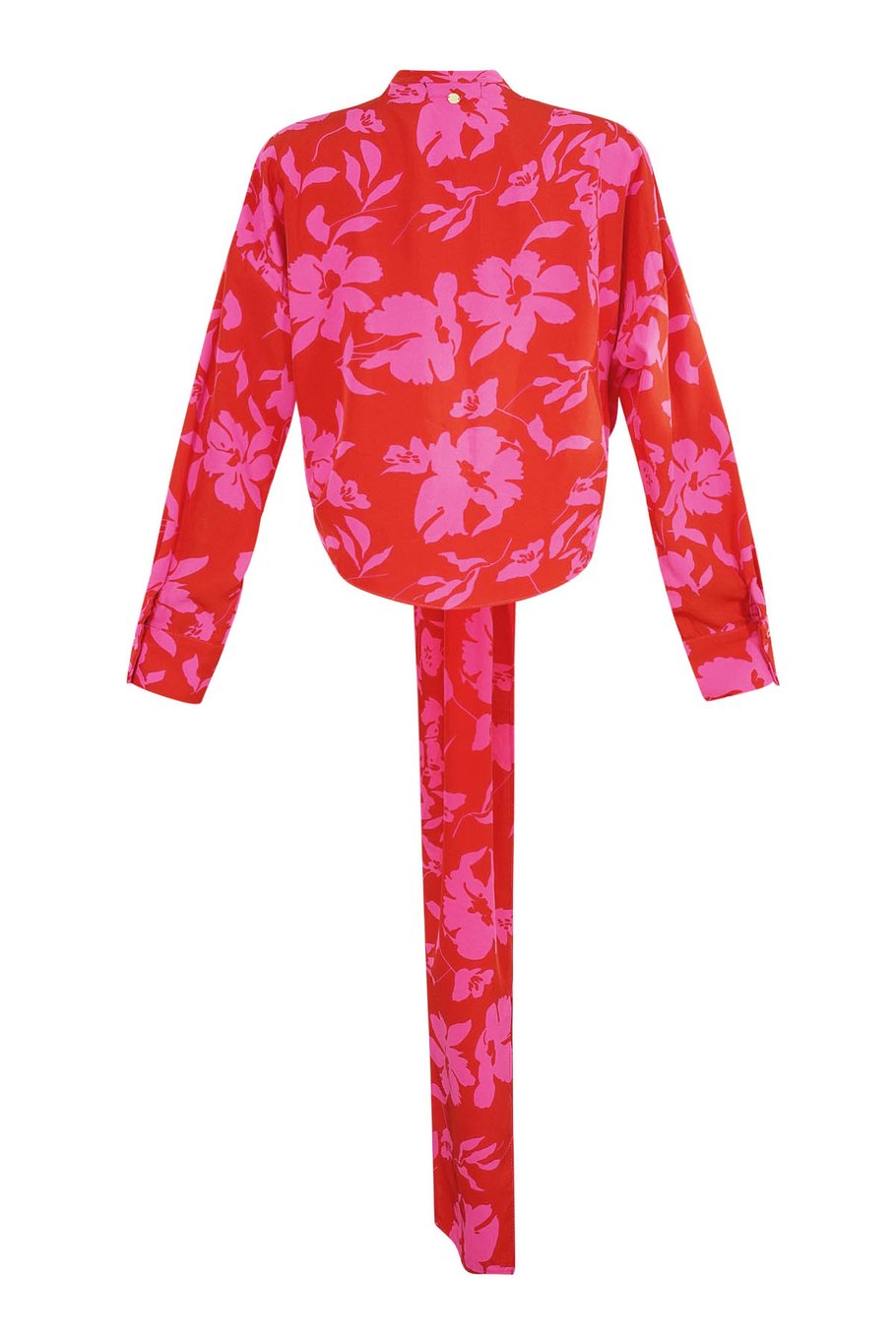 Chemisier cache-cœur imprimé fleuri rose rouge Image2