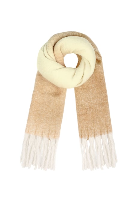 Colored basic scarf with strings - beige 2