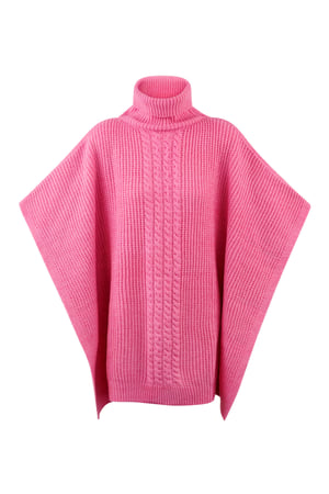 Einfach gestrickter Poncho – Fuchsia h5 