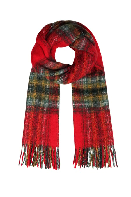 Scarf colorful stripe detail - red 2