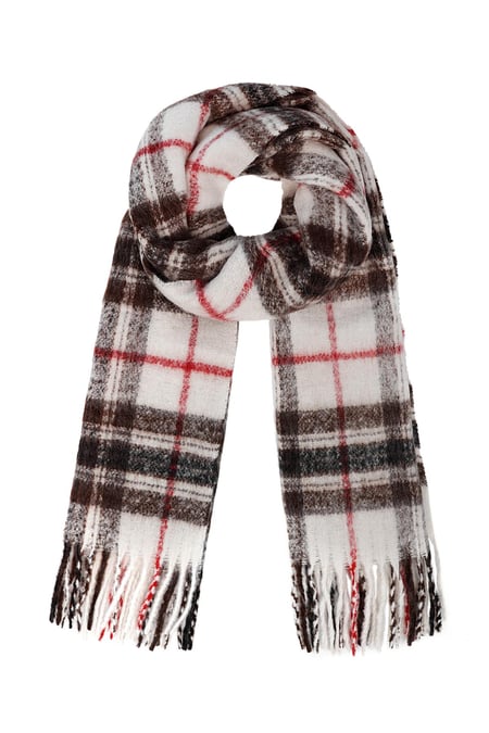 Scarf colorful check - white 2