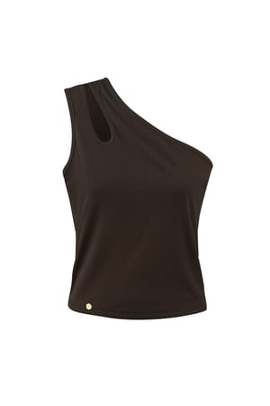 One shoulder top - brown - S h5 