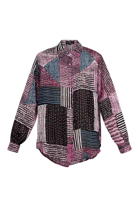 Blouse over the top print pink 2