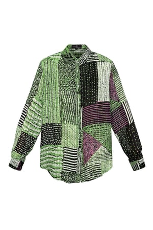 Blouse over the top print green h5 