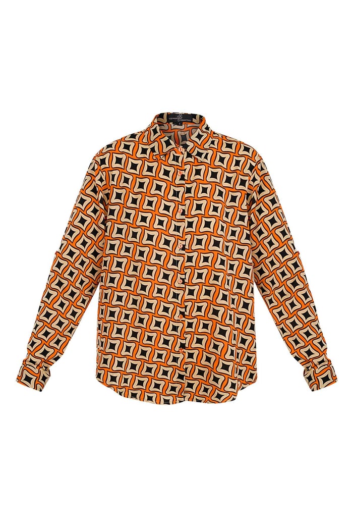 Blouse retro print - orange 