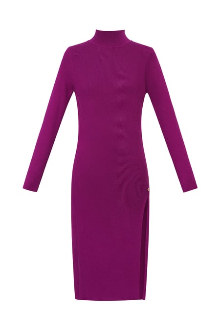 Midi dress with slit - purple 2