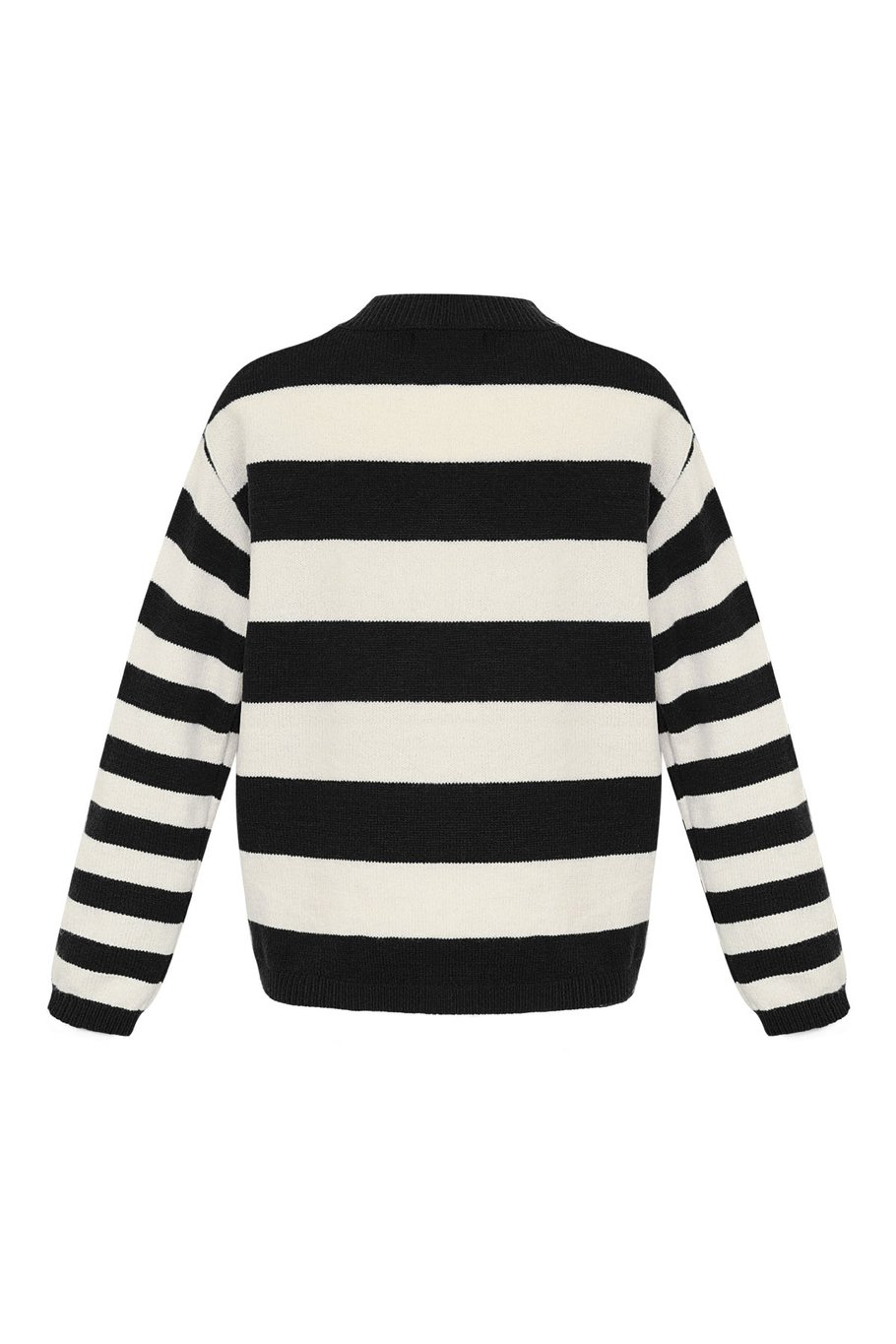 Pull rayé tricoté - noir et blanc Image2