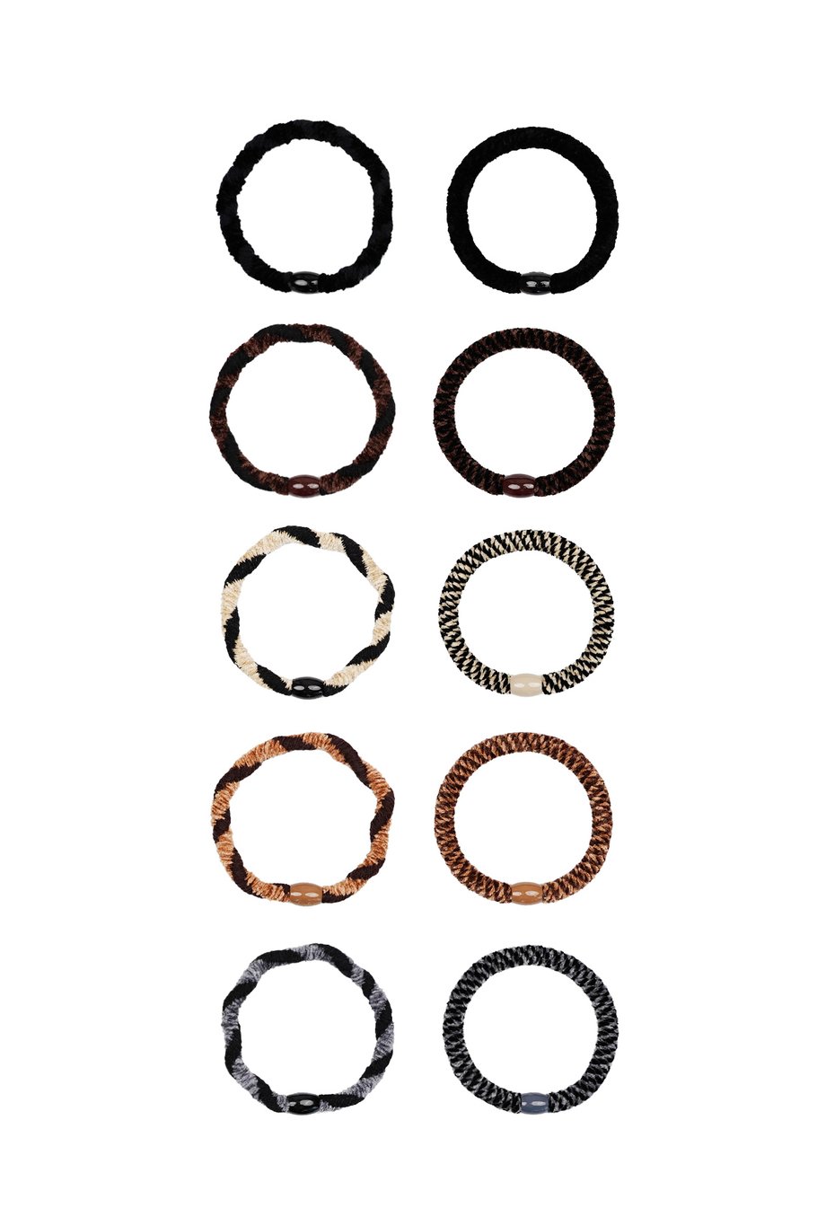 Haargummi-Armbänder, Box, dunkler Herbst – mehrfarbig 