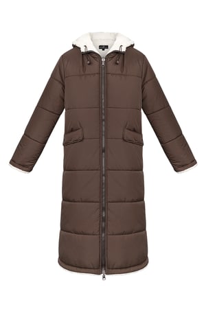 Nylon long coat - Brown - L h5 