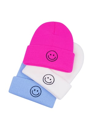 Colorful beanie with smiley - blue h5 Picture5