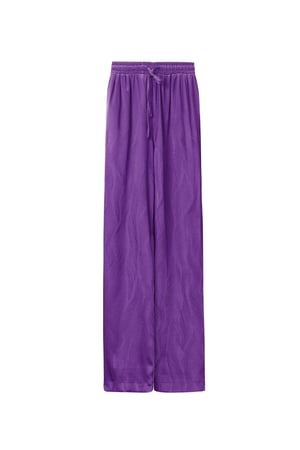 Satin trousers with print - purple h5 