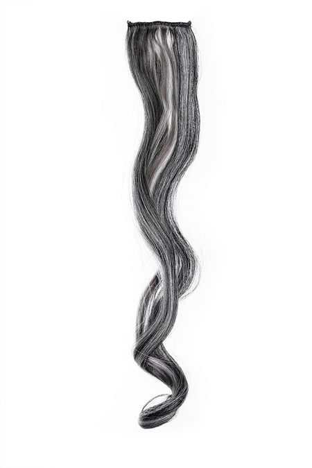 Single clip in wavy - black / white