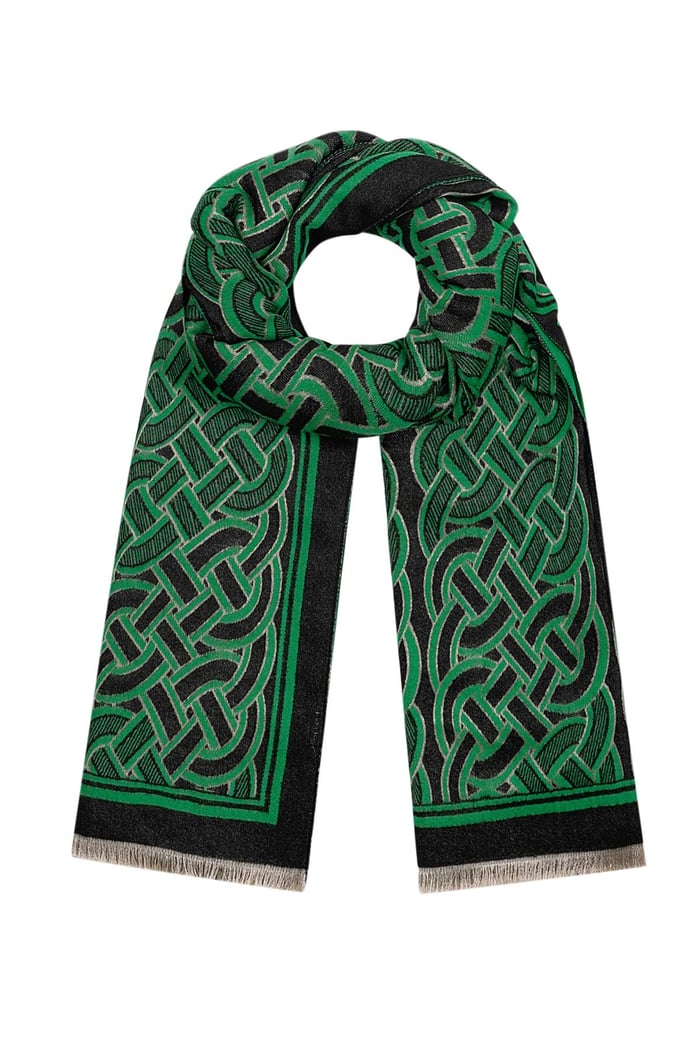 Scarf with luxurious print - green 