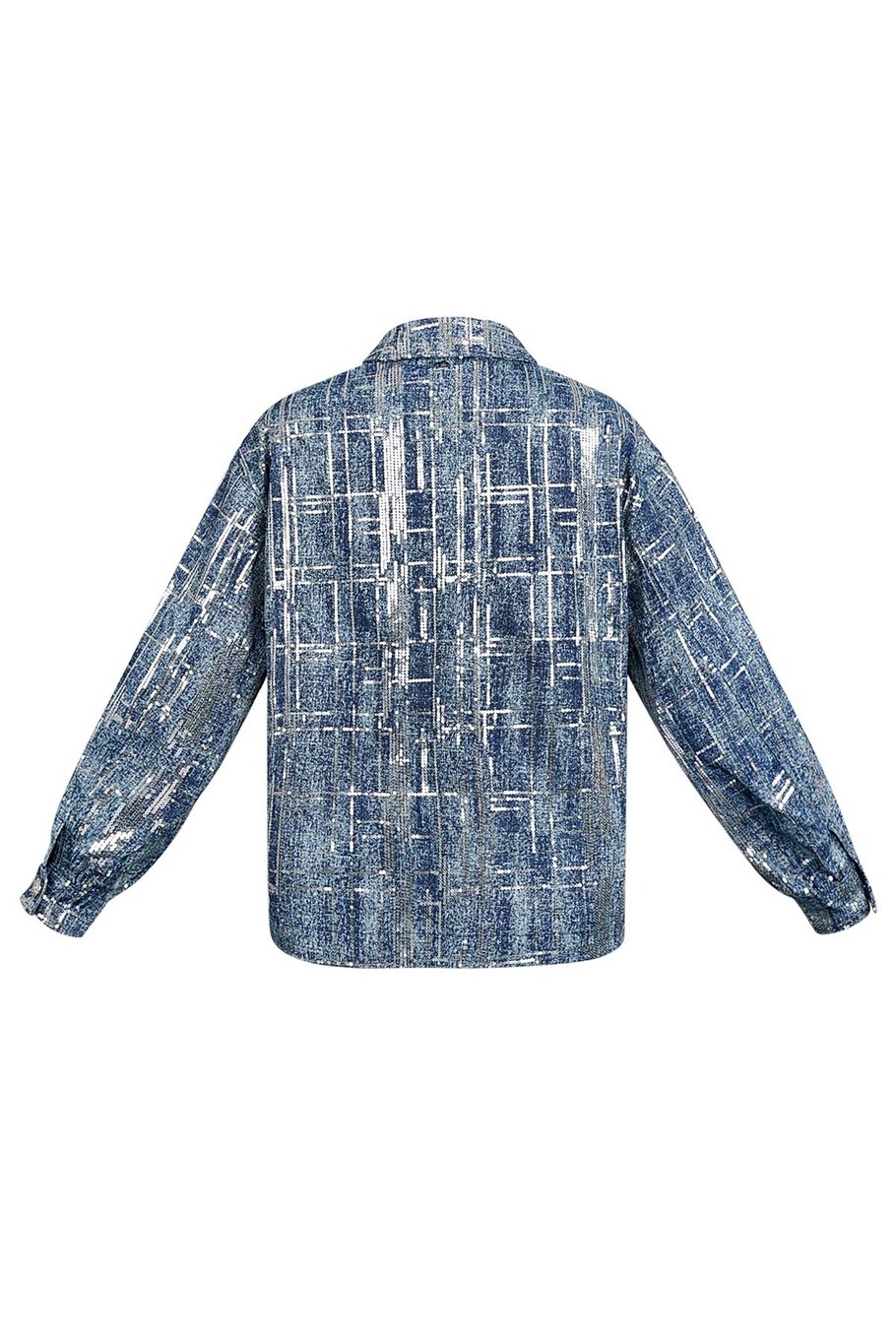 Veste look denim à paillettes - bleu - S Image7