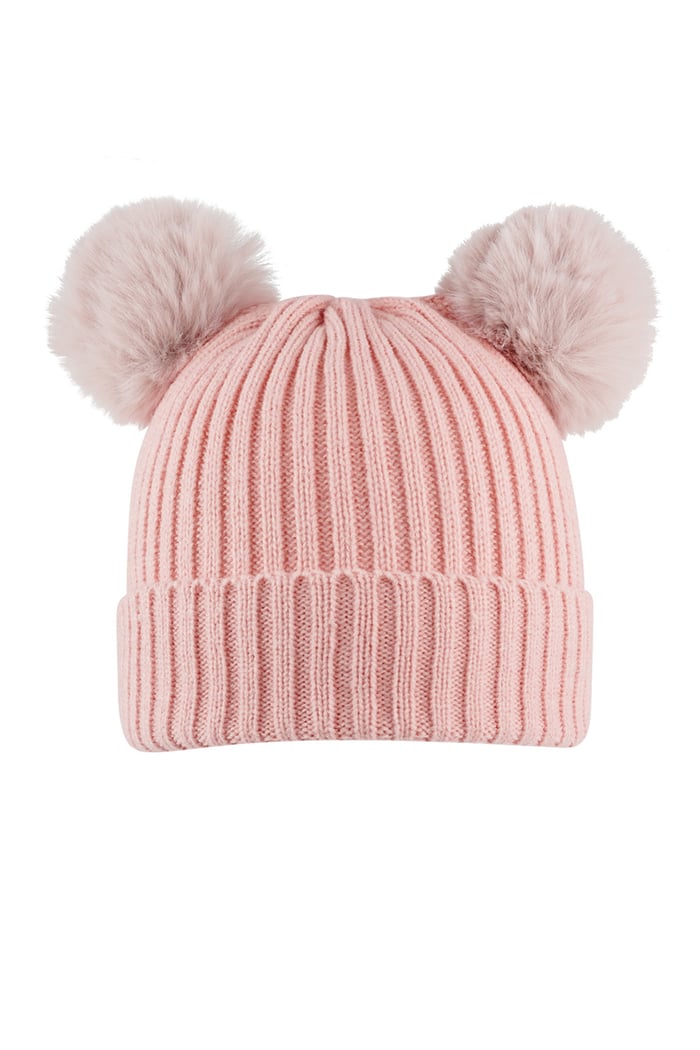 Adult - basic hat with pink balls 