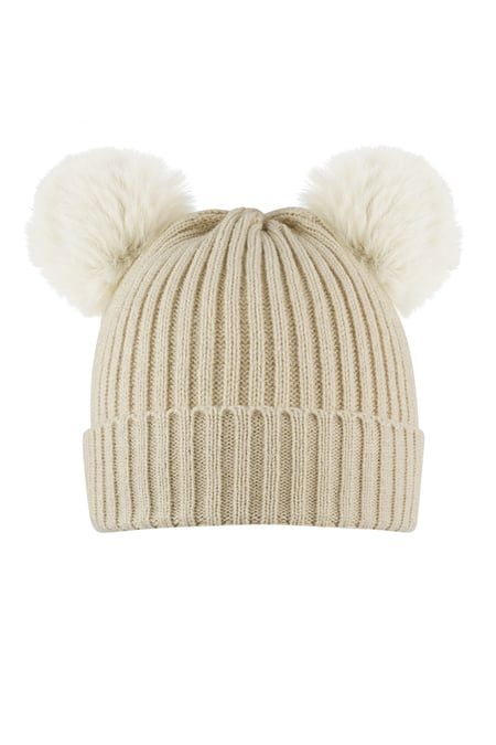 Adult - basic hat with beige balls 2