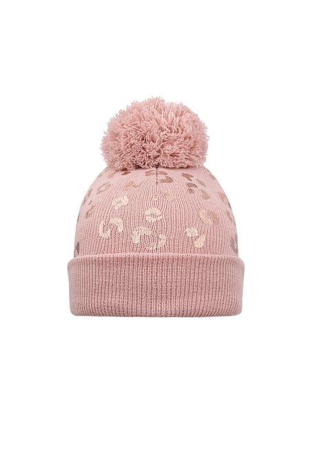 Hat tiger print pompom child - pink