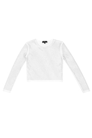 Sparkly long sleeve top - white - S h5 