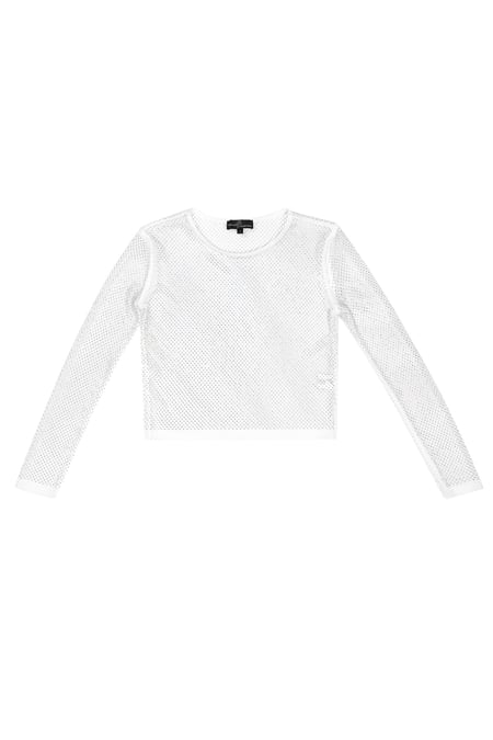 Sparkly long sleeve top - white - S 2