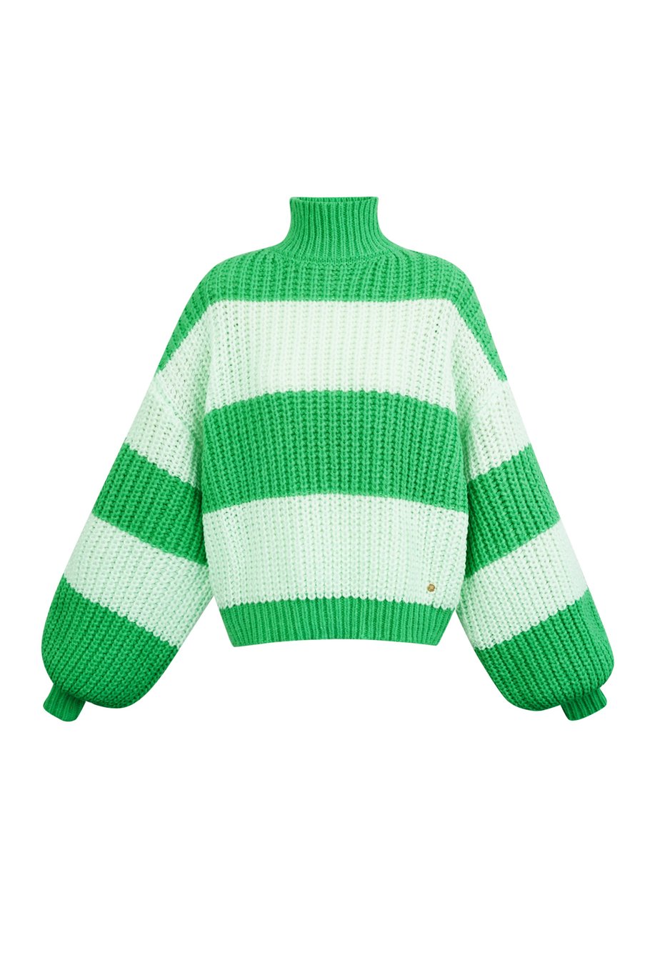 Warmer gestreifter Strickpullover - grün h5Bild7