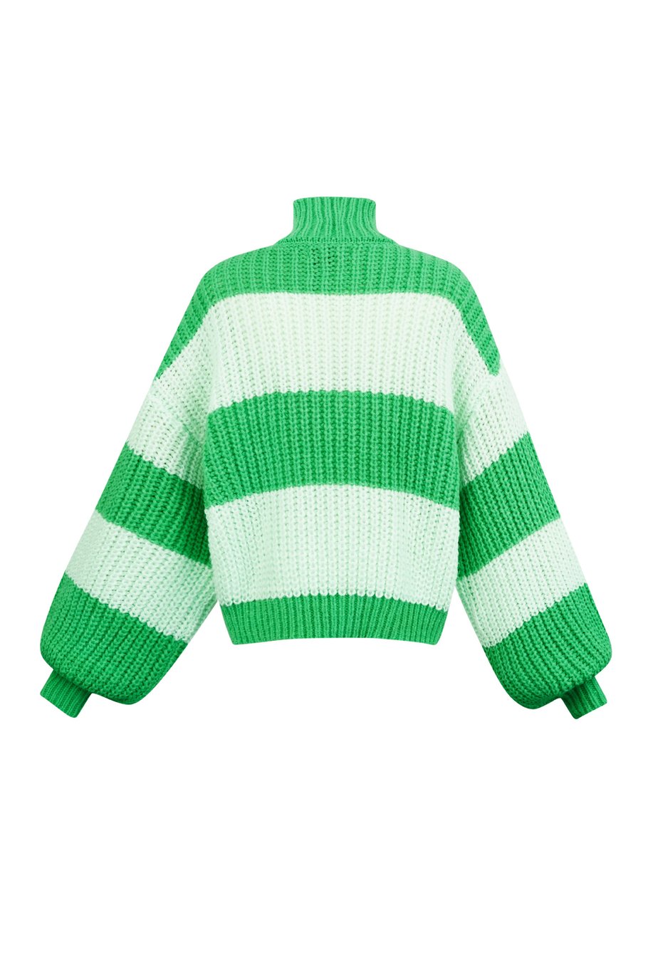 Warmer gestreifter Strickpullover - grün h5Bild9