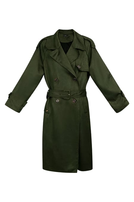 Classic trench coat suede - green L 2