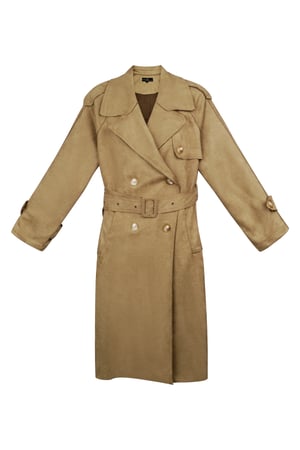 Classic trench coat suede - beige S h5 