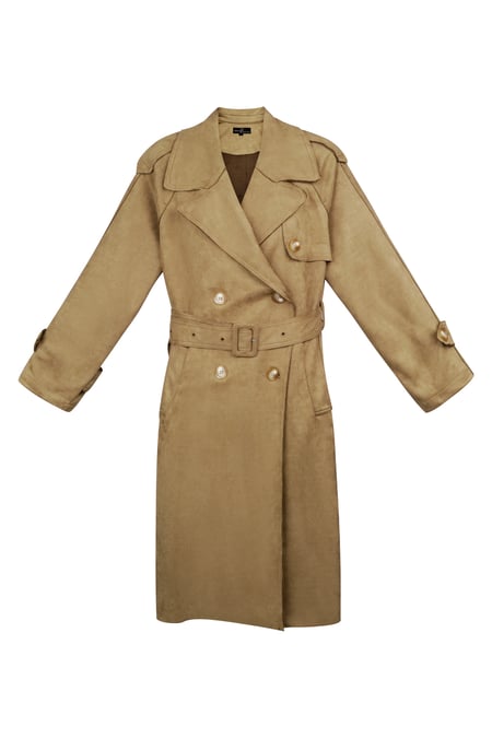 Classic trench coat suede - beige M 2