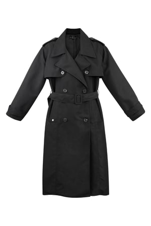 Long basic trench coat - black S h5 