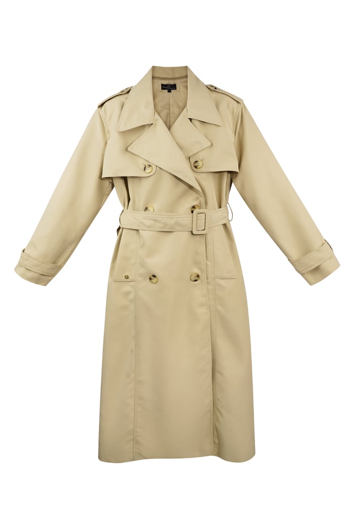 Long basic trench coat - beige L 