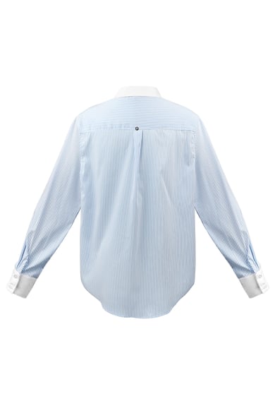 Basic-Blusenstreifen - weiß/blau h5 Bild2