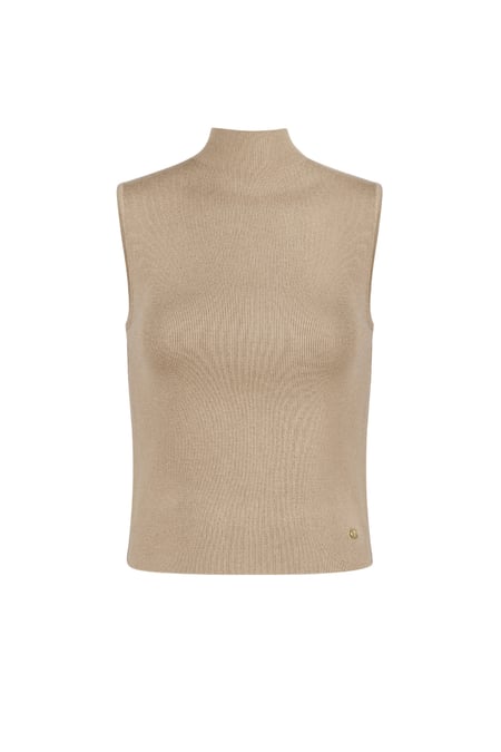 Sleeveless top with low turtleneck large/extra large – beige 2