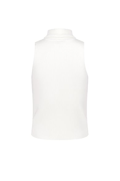Ärmelloses Top mit hohem Rollkragen klein/mittel – weiß h5 Bild2