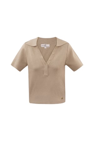 Polo half button-up small/medium – beige h5 