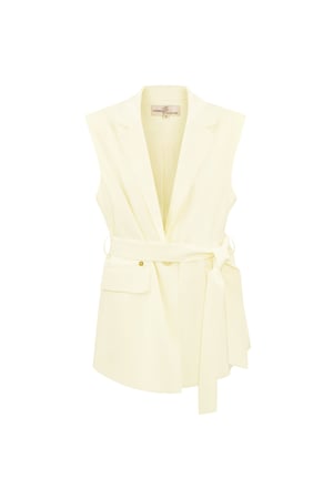 Waistcoat with elastic belt - cream  h5 